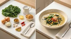 Grünkohl mal anders: cremiges Curry mit Kokosmilch und Kichererbsen