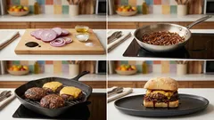 Burger mit karamellisierten roten Zwiebeln – saftig, würzig und schnell gemacht