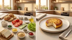 Knuspriger Tofu-Polenta-Burger aus der Pfanne – schnell gemacht, richtig saftig