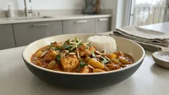 Chicken Kashmiri: cremiges Mango-Curry mit Rosinen und Nüssen – einfach nachzukochen