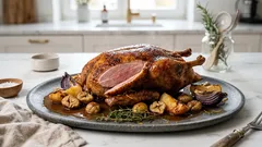 Festliche Ente aus dem Ofen: Apfel-Maronen-Füllung und knuspriges Finish