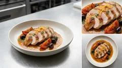 Geschmorte Hähnchenbrust mit Tomaten und Oliven – zart in 20 Minuten