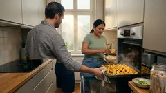 Skandinavischer Heringssalat mit gebackenen Kartoffeln: leicht, cremig und richtig aromatisch