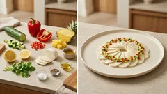 Mozzarella-Carpaccio mit Gurke, Paprika & Ananas – frisch, leicht, ohne Kochen