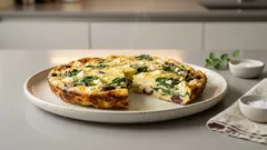 Mediterrane Spinat-Feta-Frittata mit Oliven – saftig, schnell und perfekt zum Vorbereiten