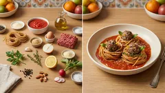 Nudelnester mit Hackbällchen: So werden Vollkorn-Spaghetti zum Hingucker in Tomatensauce