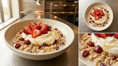 Erdbeermüsli mit Joghurt und kernigen Flocken – in 30 Minuten schön cremig