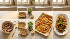 Lammkoteletts vom Grill mit Ofengemüse und Minzpesto – saftig und unkompliziert